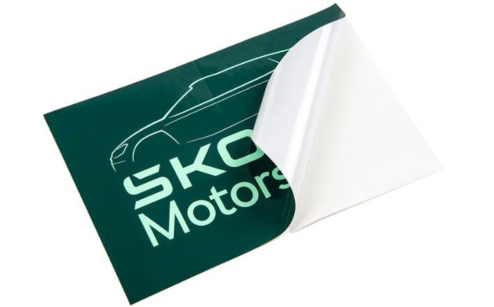 Škoda Motorsport Aufkleber, emerald green/electric green, 15 x 10 cm