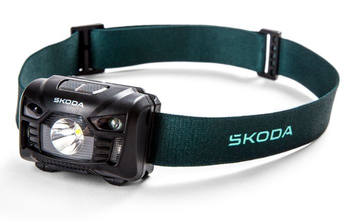 Škoda LED-Stirnlampe, schwarz/emerald green