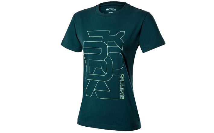 Škoda Damen T-Shirt, emerald green, Gr. XS