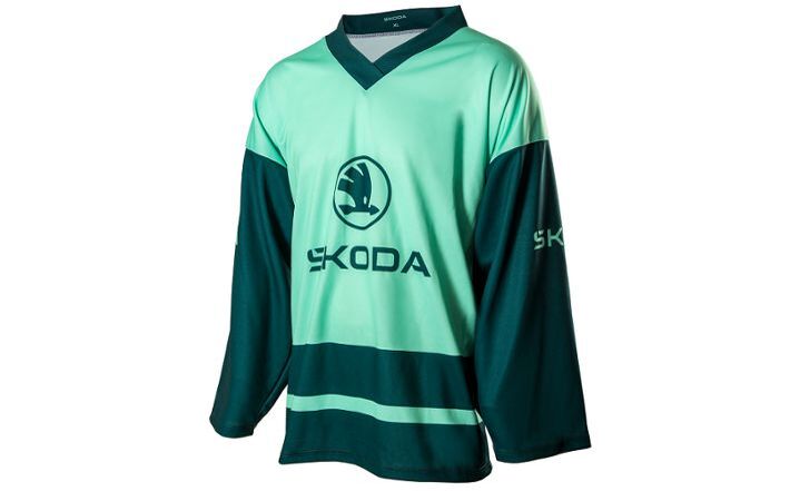 Škoda Hockey-Trikot, emerald green / electric green, Gr. M