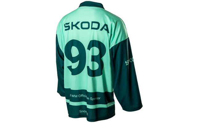 Škoda Hockey-Trikot, emerald green/electric green, Gr. L