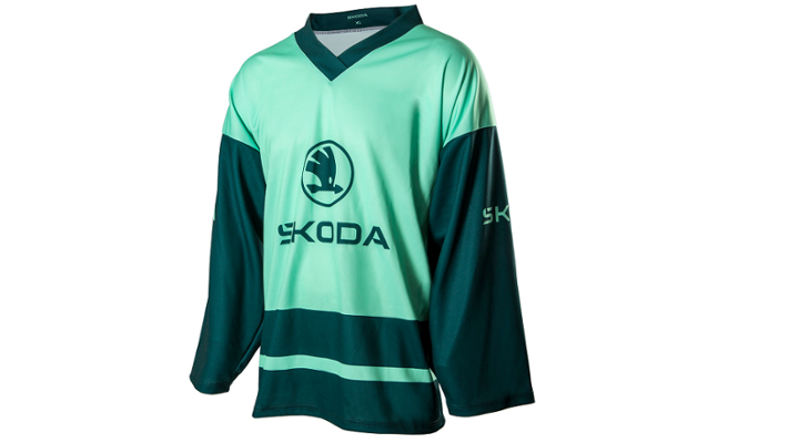 Škoda Hockey-Trikot, emerald green/electric green, Gr. XL