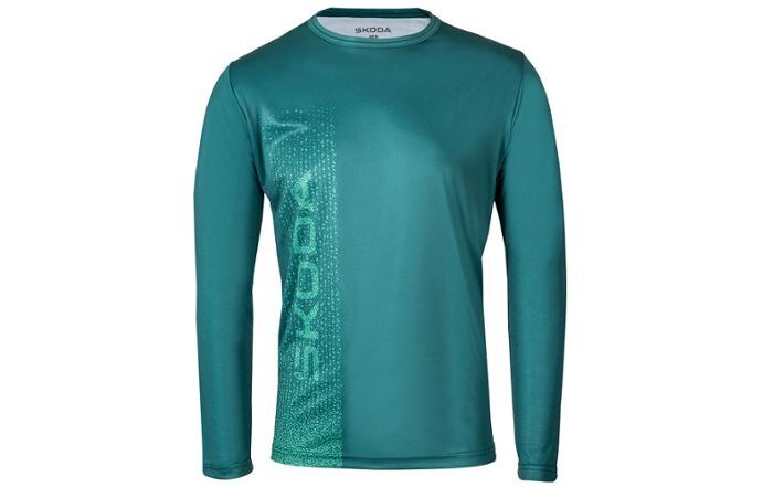 Škoda Herren MTB-Longsleeve, emerald green, Gr. S