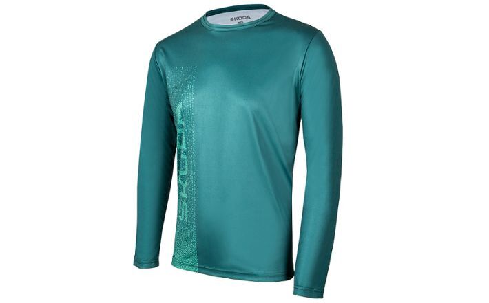 Škoda Herren MTB-Longsleeve, emerald green, Gr. M