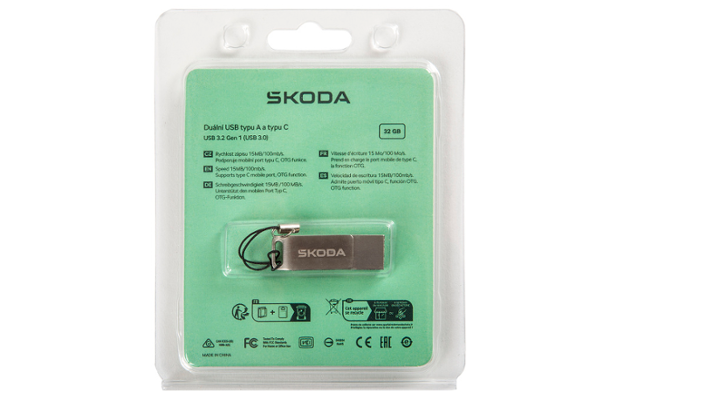 Škoda Dual-USB-Stick, USB-C, USB-A, 32G