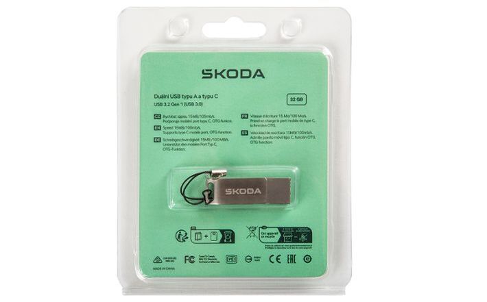Škoda Dual-USB-Stick, USB-C, USB-A, 32G