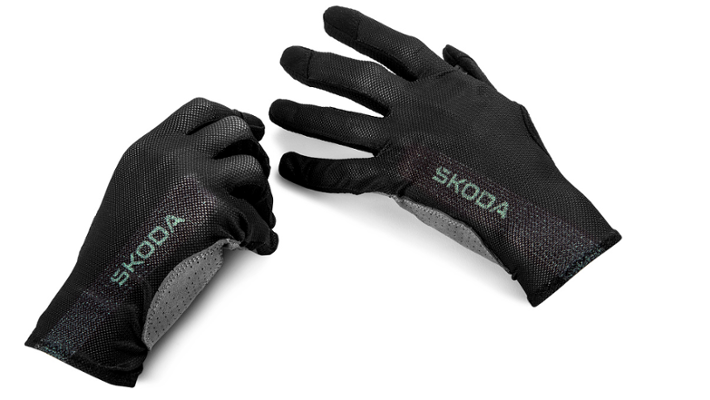 Škoda Fahrrad-Handschuhe (lang), schwarz/grau, Gr. XXL