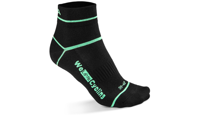 Škoda Fahrradsocken, schwarz/electric green, Gr. 35-38