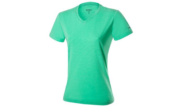 Škoda Damen T-Shirt, electric green, Gr. XXL