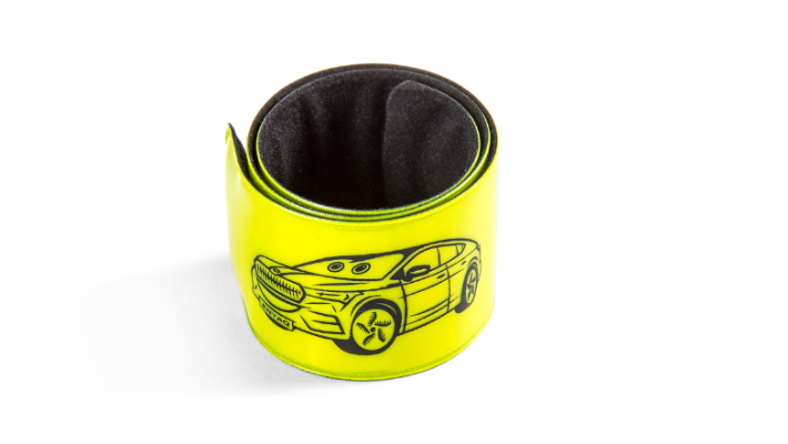 Škoda Kinderarmband, reflektierend, gelb, 30 x 3 cm 