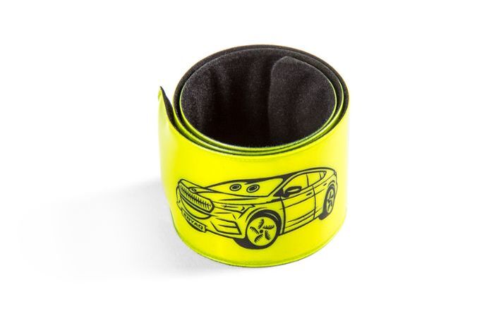 Škoda Kinderarmband, reflektierend, gelb, 30 x 3 cm 