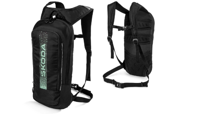 Škoda Fahrradrucksack, 8 l, schwarz/electric green