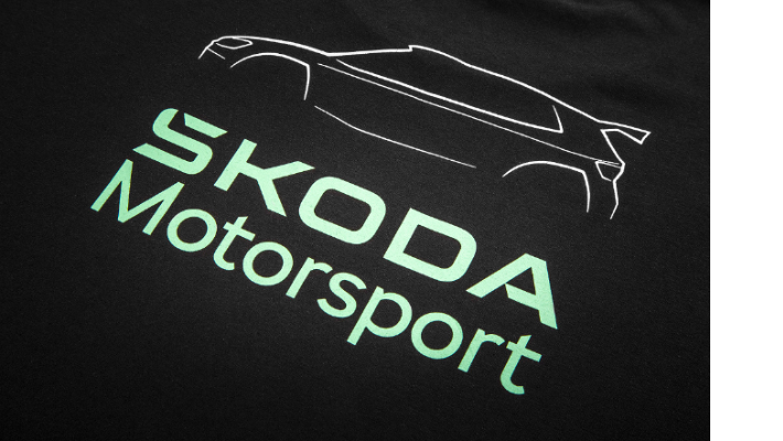 Škoda Motorsport T-Shirt, Herren, schwarz/grau, Gr. XXXL