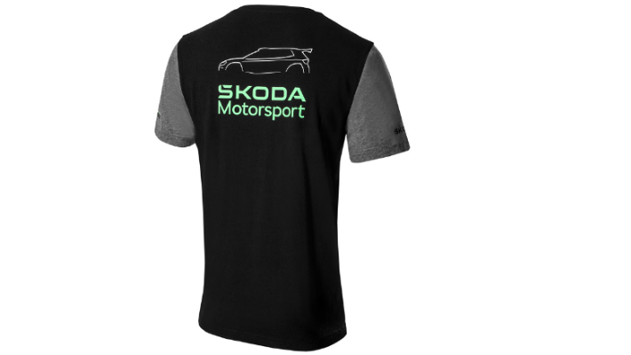 Škoda Motorsport T-Shirt, Herren, schwarz/grau, Gr. XXXL