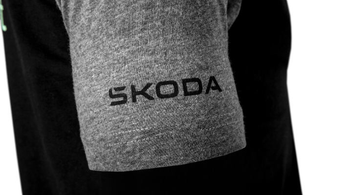 Škoda Motorsport T-Shirt, Herren, schwarz/grau, Gr. XXXL