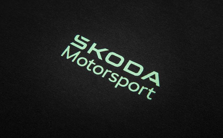 Škoda Motorsport T-Shirt, Herren, schwarz/grau, Gr. L