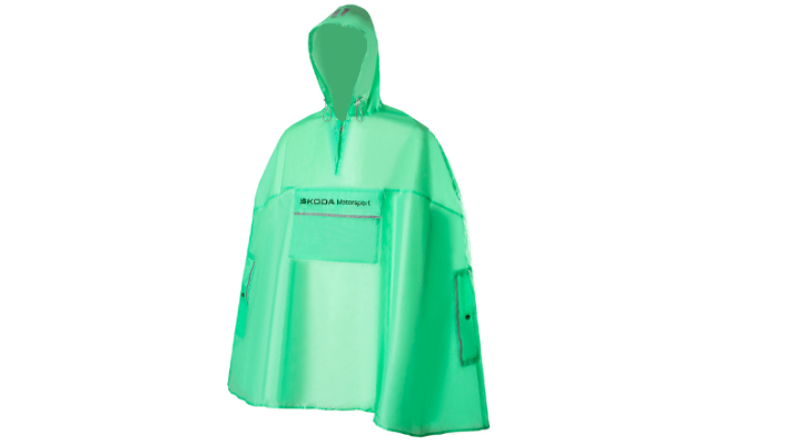 Škoda Motorsport Regenponcho, onesize, electric green