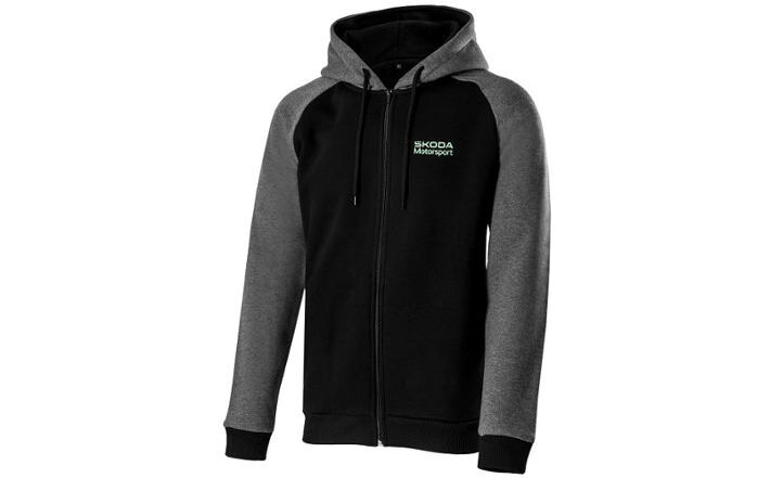 Škoda Motorsport Sweatjacke, Herren, schwarz/grau, Gr. XL