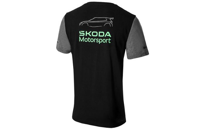 Škoda Motorsport T-Shirt, Herren, schwarz/grau, Gr. M