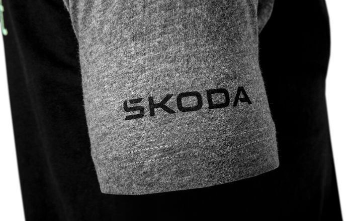 Škoda Motorsport T-Shirt, Herren, schwarz/grau, Gr. M