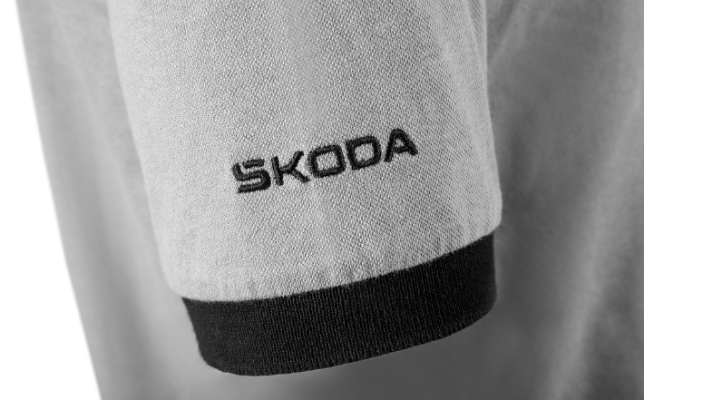 Škoda Motorsport Herren Polo-Shirt, grau/schwarz, Gr. L