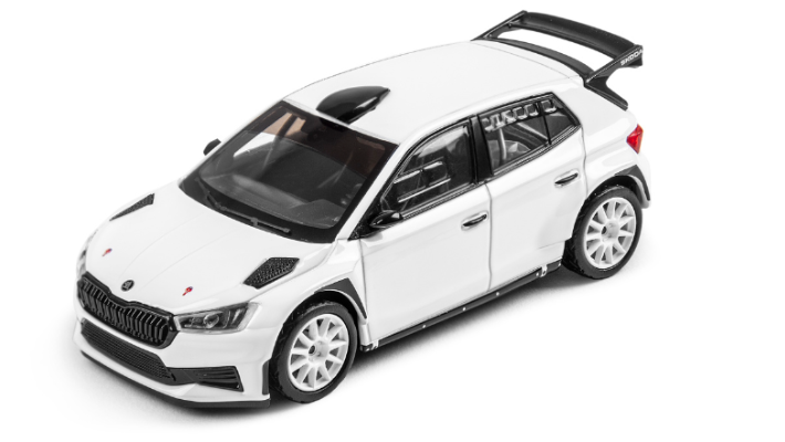 Škoda Fabia RS Rally2 Modellfahrzeug, 1:43, weiß