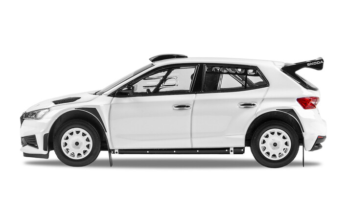 Škoda Fabia RS Rally2 Modellfahrzeug, 1:43, weiß
