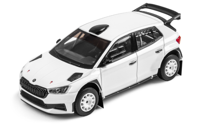 Škoda Fabia RS Rally2 Modellfahrzeug, 1:43, weiß
