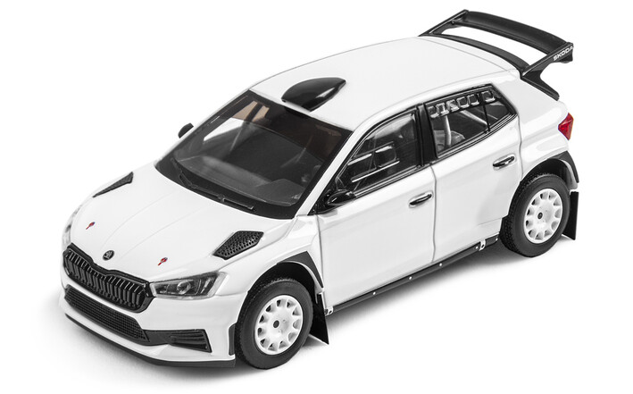 Škoda Fabia RS Rally2 Modellfahrzeug, 1:43, weiß