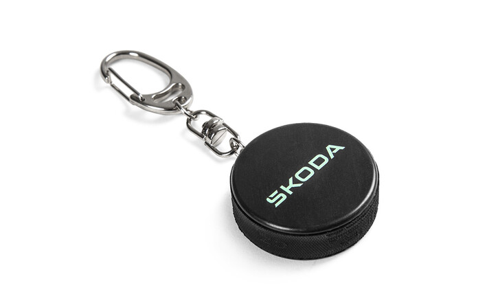 Škoda Mini Eishockeypuck als Schlüsselanhänger