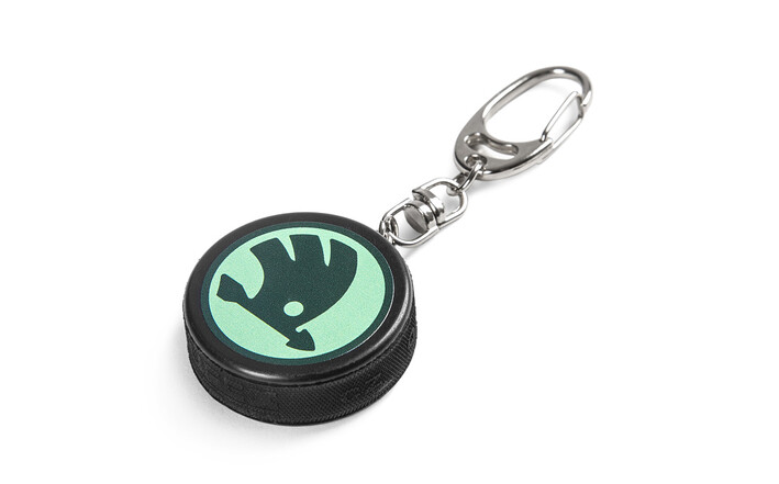Škoda Mini Eishockeypuck als Schlüsselanhänger