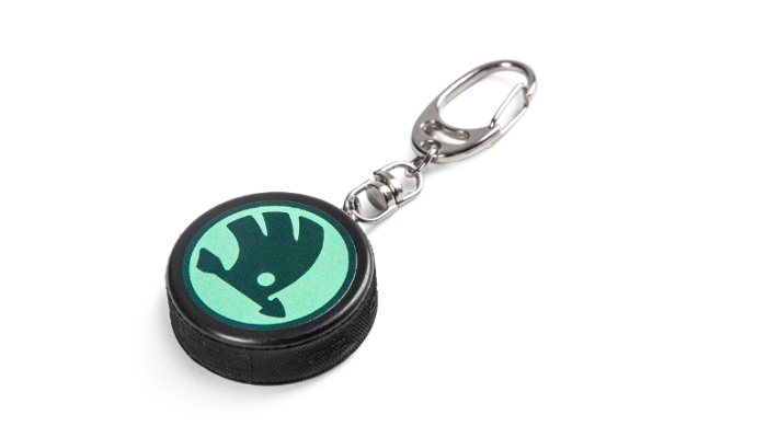 Škoda Mini Eishockeypuck als Schlüsselanhänger