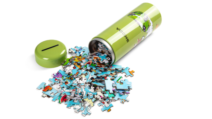 Škoda Puzzle in Aluminiumdose, 64-teilig