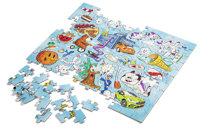 Škoda Puzzle in Aluminiumdose, 64-teilig