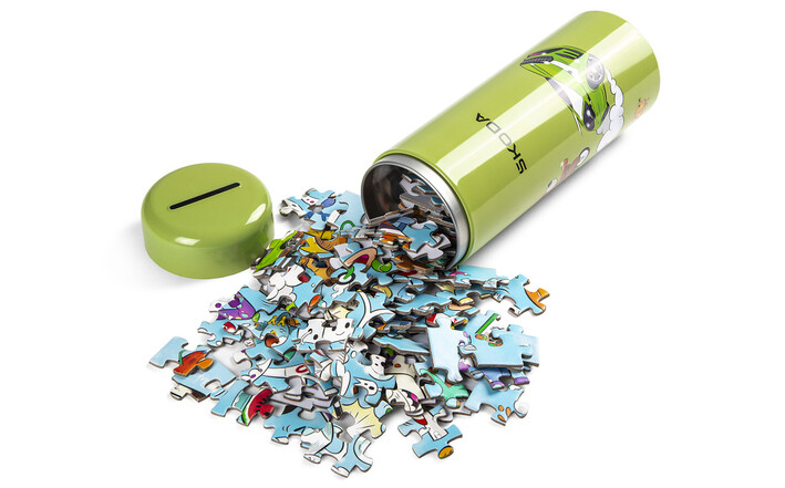 Škoda Puzzle in Aluminiumdose, 64-teilig
