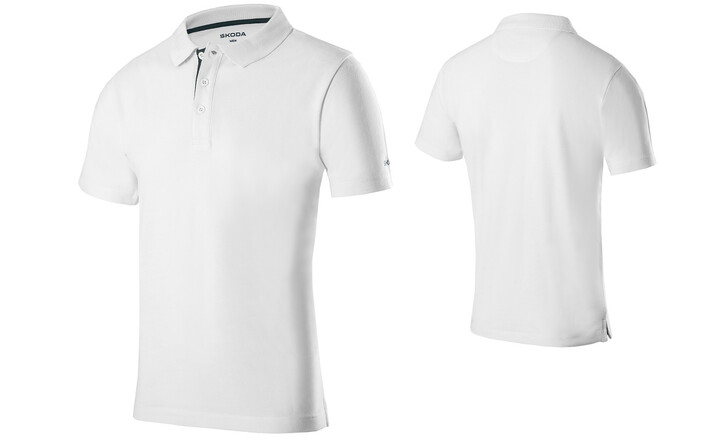 Škoda Herren Polo-Shirt, weiß, Gr. L