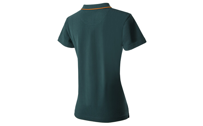 Škoda Damen Polo-Shirt Plus, emerald green/orange, Gr. XS