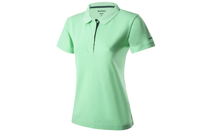 Škoda Damen Polo-Shirt, electric green, Gr. S