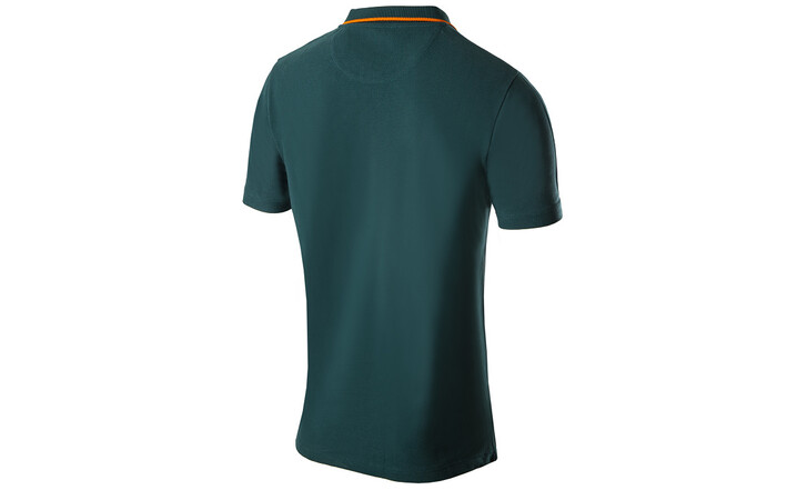 Škoda Herren Polo-Shirt Plus, emerald green/orange, Gr. XL