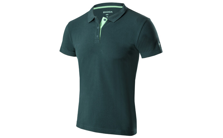 Škoda Herren Polo-Shirt, emerald green, Gr. XXXL
