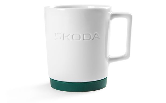 Škoda Porzellantasse mit Silikonunterlage, 350ml
