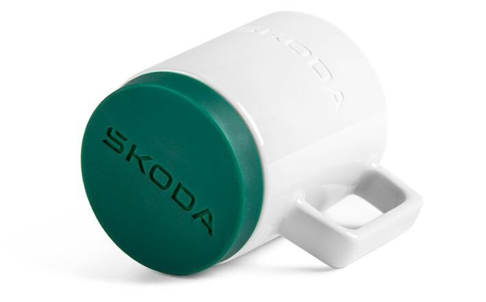 Škoda Porzellantasse mit Silikonunterlage, 350ml