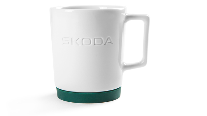 Škoda Porzellantasse mit Silikonunterlage, 350ml