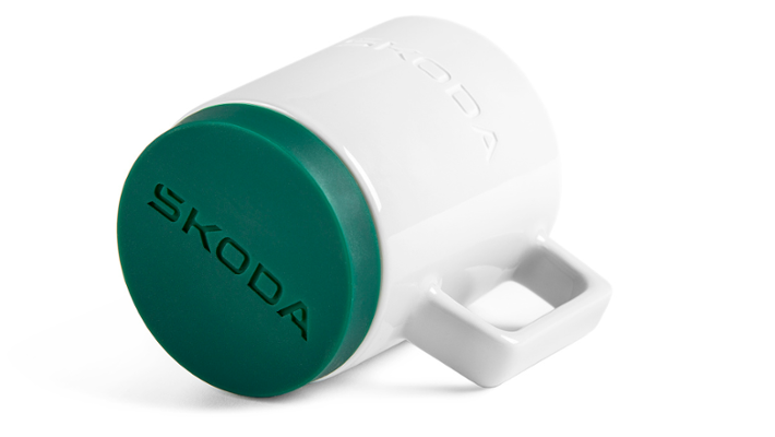 Škoda Porzellantasse mit Silikonunterlage, 350ml