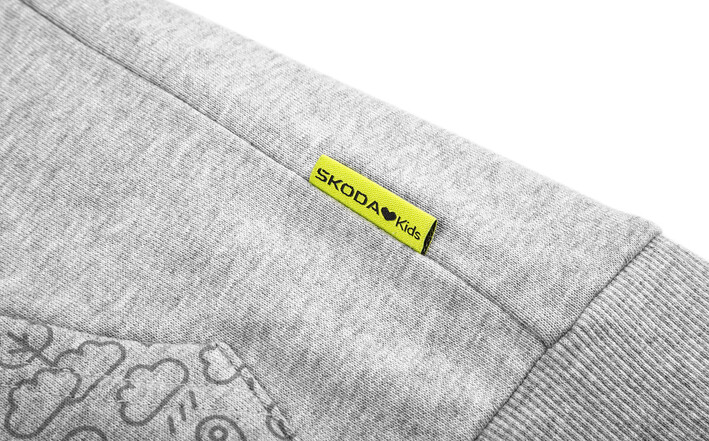 Škoda Sweatjacke, Kinder, grau melange, Gr. 98-104