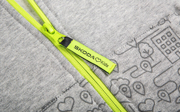 Škoda Sweatjacke, Kinder, grau melange, Gr. 134-140