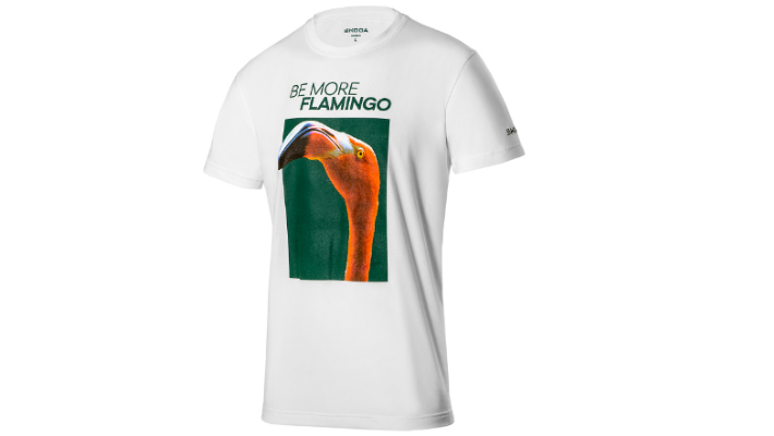 Škoda T-Shirt Flamingo, Unisex, weiß, Gr. XS