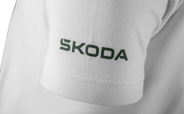 Škoda T-Shirt Flamingo, Unisex, weiß, Gr. S