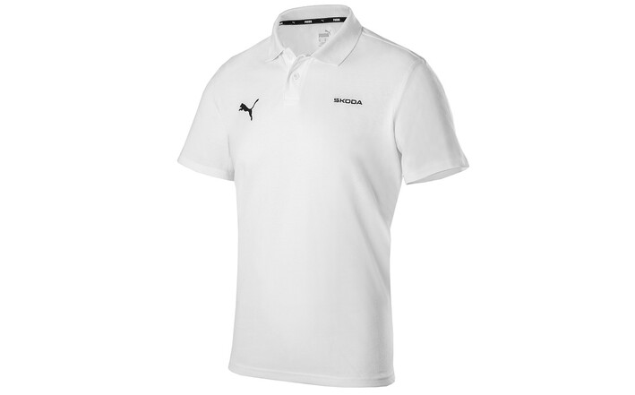 Škoda x Puma Poloshirt, Herren, weiß, Gr. L