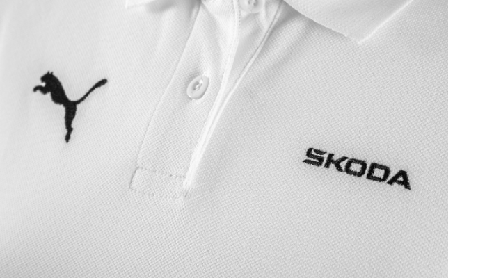 Škoda x Puma Poloshirt, Damen, weiß, Gr. L